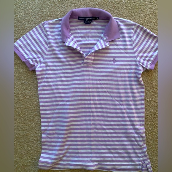 Ralph Lauren Tops - Ralph Lauren Sport women’s size medium lavender and white striped polo